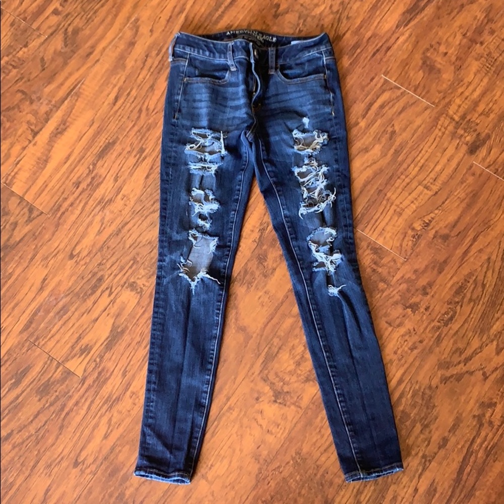 American Eagle AEO Jeggings Distressed Size 4